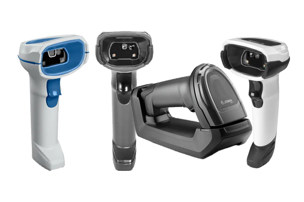 Zebra DS8100 Series handheld barcode imager with its cradle